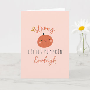 childhood cancer strong little pumpkin Custom Name Card