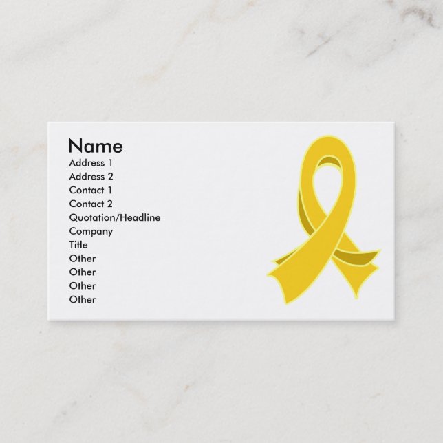 Childhood Cancer Stylish Ribbon Business Card (Front)