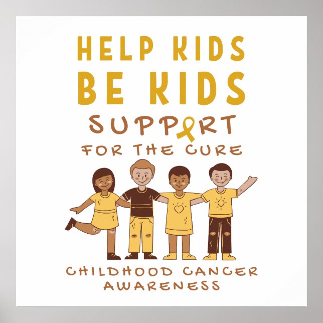 childhood cancer support cure. Large Poster Print (Front)