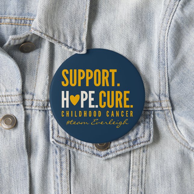 childhood cancer support Custom name Buttons (In Situ)