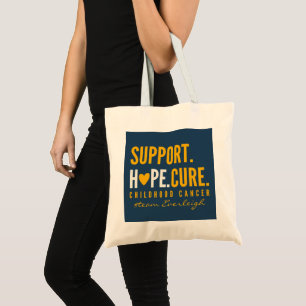childhood cancer support Custom Name Totes & Bags