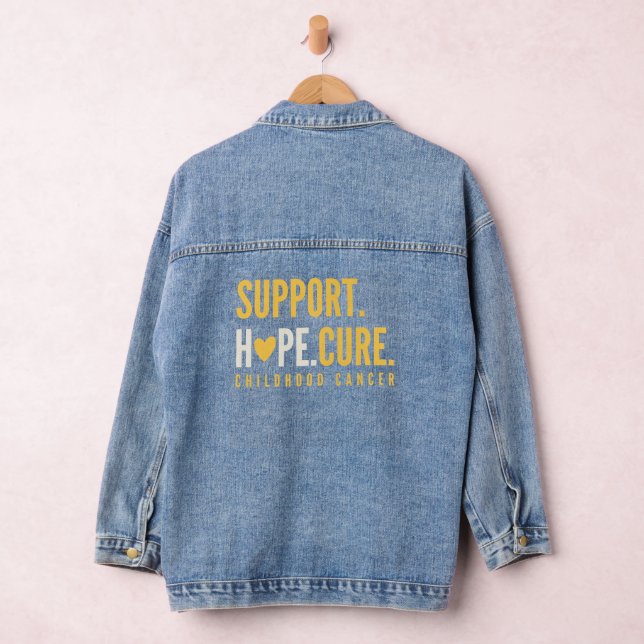 childhood cancer support hope cure Denim Jacket (Hangar)