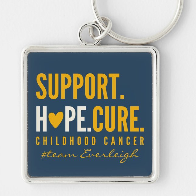 childhood cancer support hope Custom name Keychain (Front)