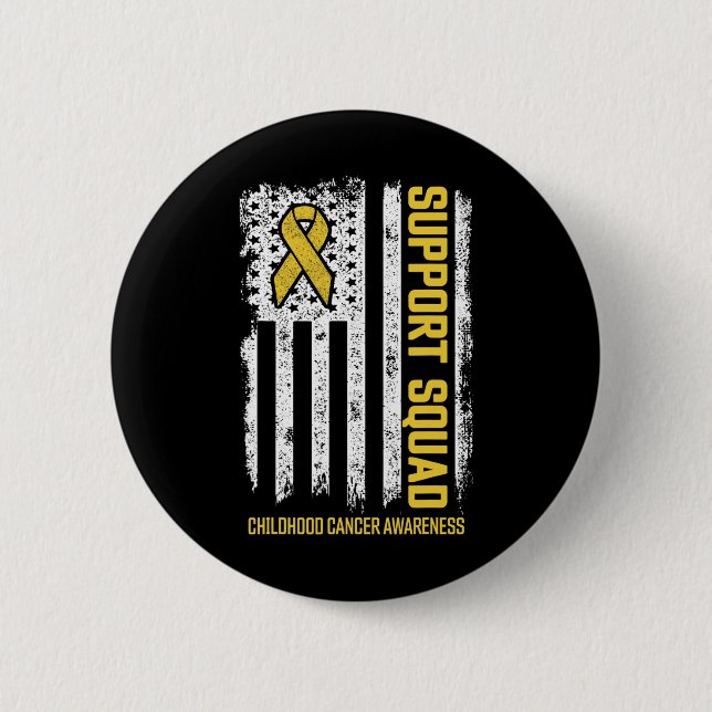 Childhood Cancer Support Squad Childhood Cancer Aw 6 Cm Round Badge (Front)