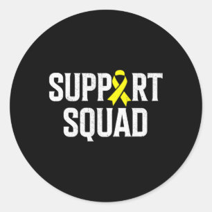 Childhood Cancer Support Squad Gold Ribbon Childho Classic Round Sticker