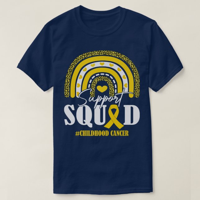 Childhood Cancer Support Squad Gold Ribbon T-Shirt (Design Front)