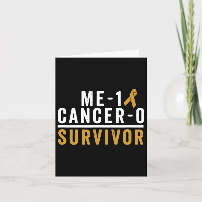 Childhood Cancer Survivor Awareness Gold Ribbon Ki Card (Front)