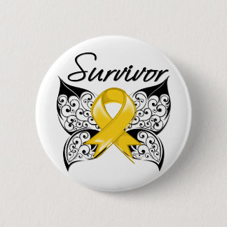 Childhood Cancer Survivor Butterfly 6 Cm Round Badge