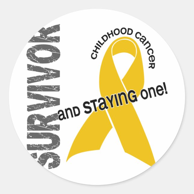 Childhood Cancer Survivor Classic Round Sticker (Front)