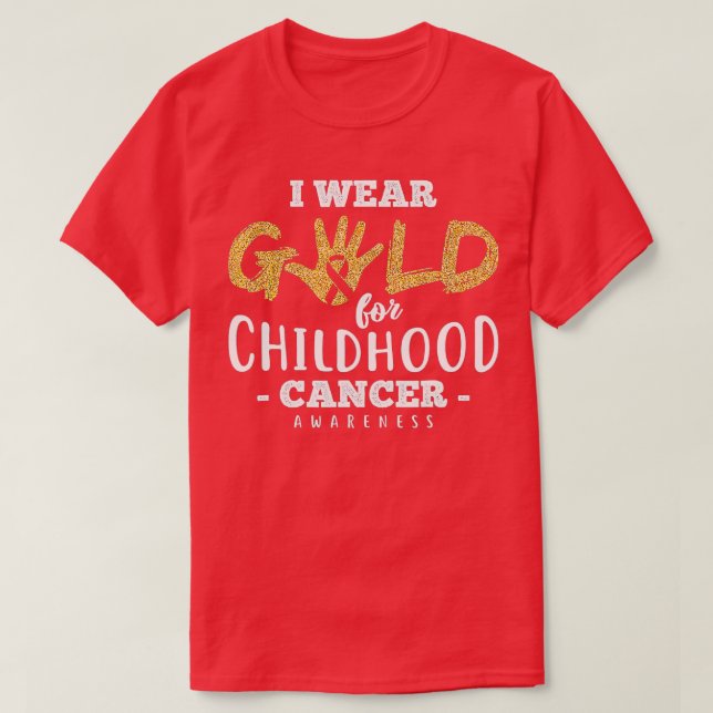 Childhood Cancer Survivor I Wear Gold Awareness Gi T-Shirt (Design Front)
