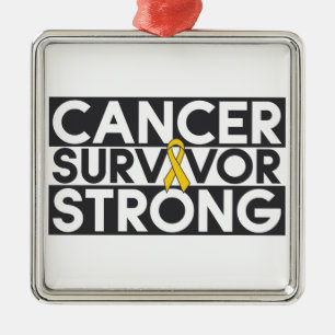Childhood Cancer Survivor Strong Metal Tree Decoration