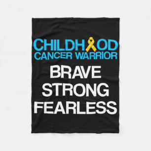 Childhood Cancer Survivor Support Warrior 2 Fleece Blanket