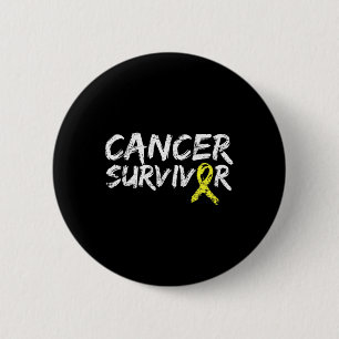 Childhood Cancer Survivor Yellow Ribbon Awareness 6 Cm Round Badge