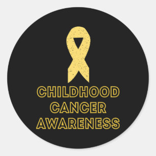 Childhood Cancer Survivor Yellow Ribbon Awareness Classic Round Sticker