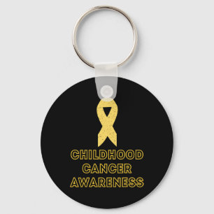 Childhood Cancer Survivor Yellow Ribbon Awareness Key Ring