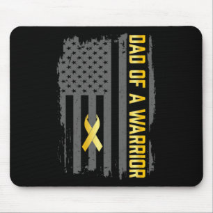 Childhood Cancer Usa Flag Dad Of A Warrior Childho Mouse Mat