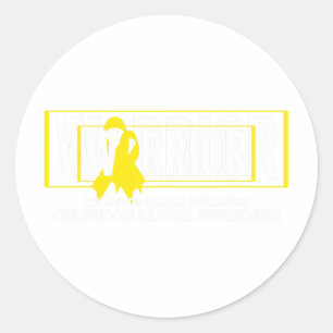 Childhood Cancer - Warrior Childhood Cancer Aware Classic Round Sticker