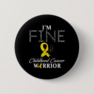 Childhood Cancer Warrior I'm Fine 6 Cm Round Badge