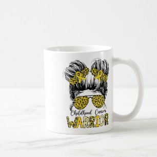 Childhood Cancer Warrior Shirt Little Gold Messy B Coffee Mug