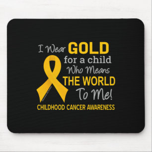 Childhood Cancer with Gold Ribbon Means World To Mouse Mat