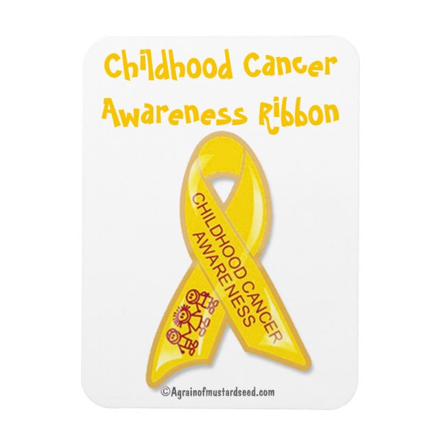 Childhood Cancer Yellow Ribbon Magnet (Vertical)