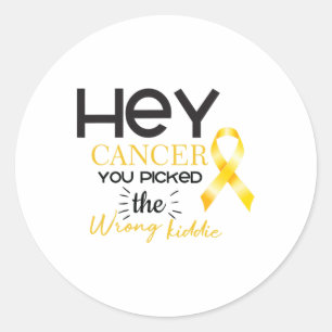 Childhood Cancer You Picked The Wrong Kiddie Aware Classic Round Sticker