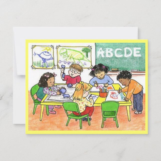 CHILDHOOD EDUCATION BUSY CHILDREN INVITATION (Front)