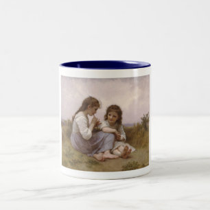Childhood Idyll by Bouguereau Two-Tone Coffee Mug