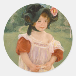 Childhood in a garden - Mary Cassatt Classic Round Sticker