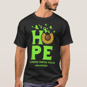Childhood Mental Health Lime Green Hope Vintage Su T-Shirt