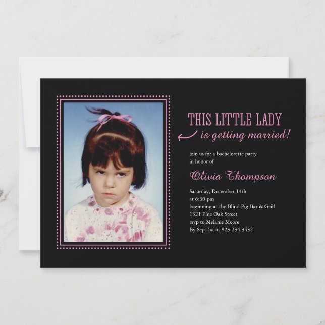Childhood Photo Bachelorette Party Invitations (Front)