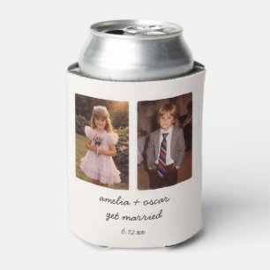 Childhood Photo Wedding Favour Vintage Snapshot Can Cooler