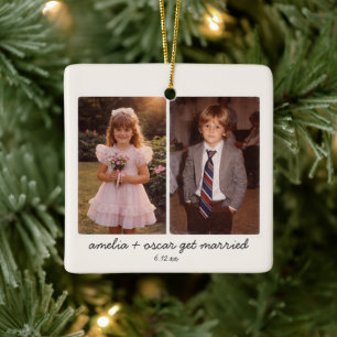 Childhood Photo Wedding Reception Christmas Favour Ceramic Ornament