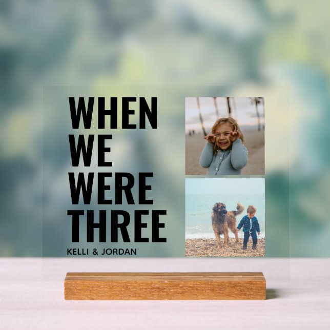 Childhood Photo Wedding Table Numbers Acrylic Sign (Neutral)