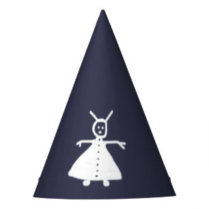 Childish Drawing Alien on any Colour Party Hat