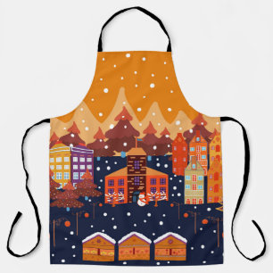 Childish House Trees Scandinavian Pattern Apron