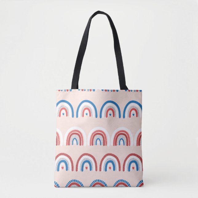 Childish rainbow background seamless. Repeating ha Tote Bag (Front)