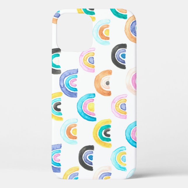 Childish Rainbow, Watercolor Kids Pattern. Case-Mate iPhone Case (Back)