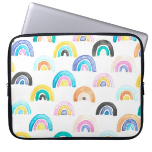 Childish Rainbow, Watercolor Kids Pattern. Laptop Sleeve