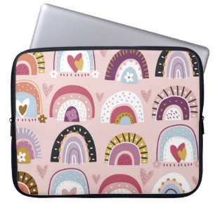 Childish Rainbows Flowers Hearts Pattern Laptop Sleeve