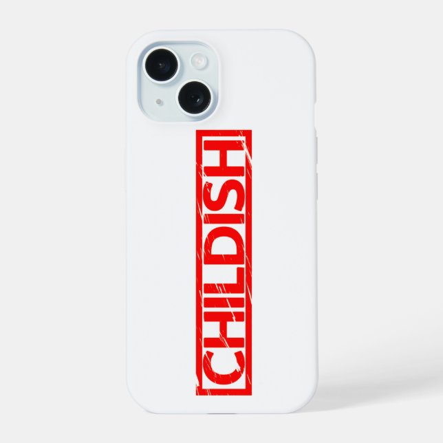 Childish Stamp iPhone 15 Case (Back)