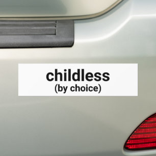 Childless by choice minimalist typography white bumper sticker