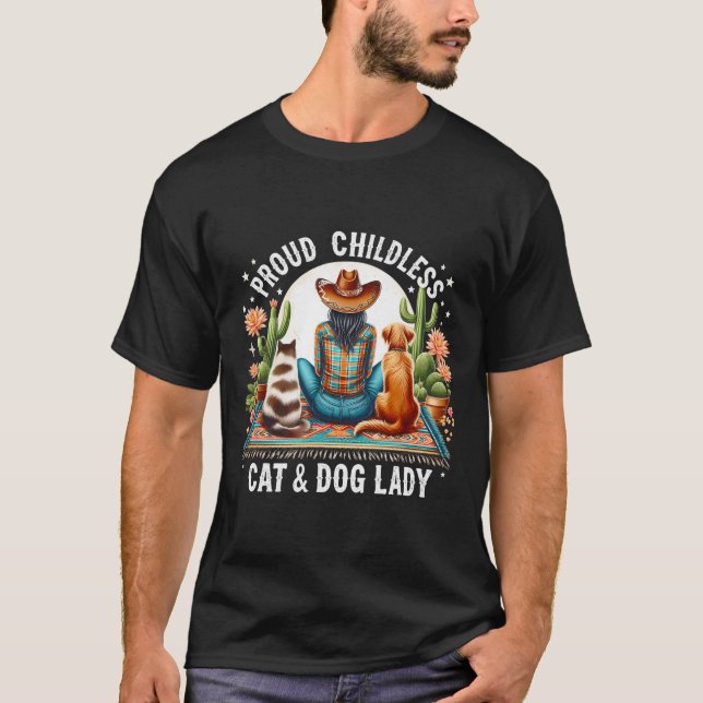 Childless Cat &amp; Dog Lady Kamala Harris Animal  T-Shirt (Front)