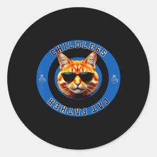 Childless Cat Father Classic Round Sticker