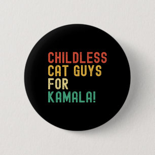 Childless Cat Guys For Kamala Harris 2024 Vintage 6 Cm Round Badge