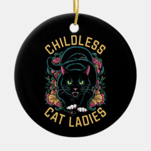Childless Cat Ladies 2024 Feminist Ceramic Tree Decoration