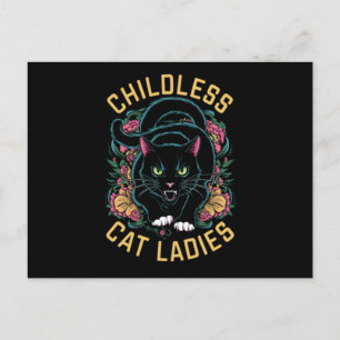 Childless Cat Ladies 2024 Feminist Postcard