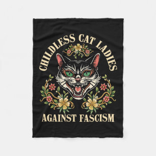 Childless Cat Ladies Against Fascism 2 Fleece Blanket