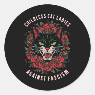 Childless Cat Ladies Against Fascism Classic Round Sticker