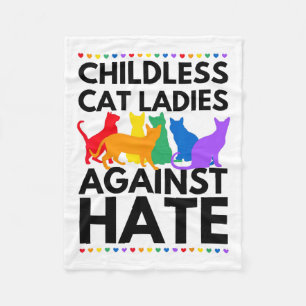 Childless Cat Ladies Against Hate Vote For Kamala- Fleece Blanket